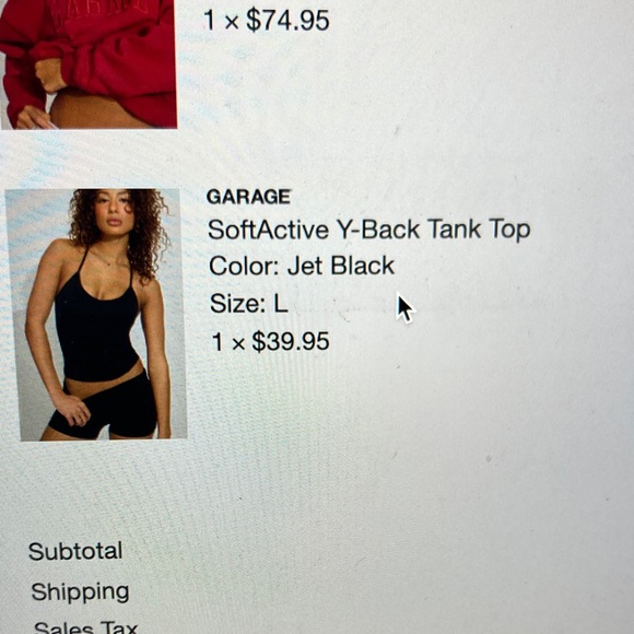 Garage SoftActive Y-Back Tank Top Jet Black Large - Picture 4 of 4